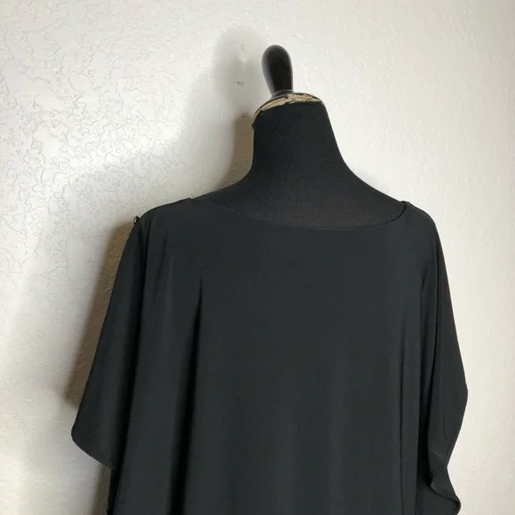 WHBM black batwing button sleeve blouson dress size Extra Large XL - Picture 11 of 16